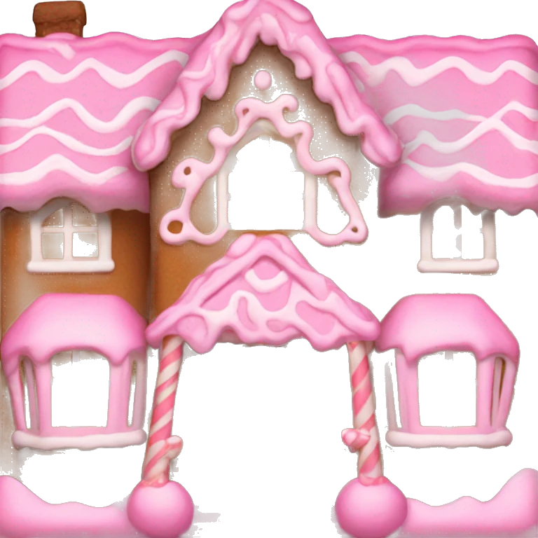 aesthetic pink gingerbread house emoji