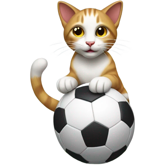 Cat playing soccer  emoji
