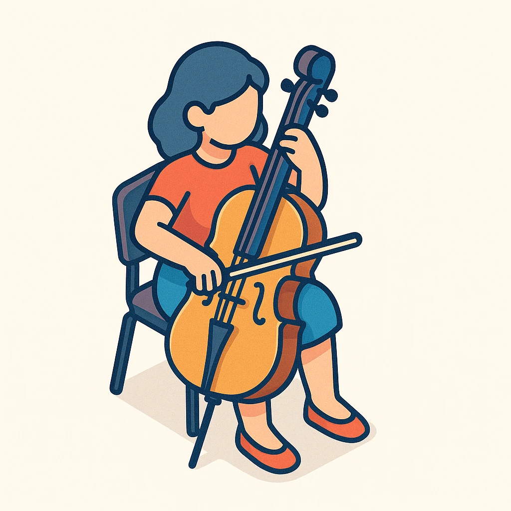 girl playing cello emoji