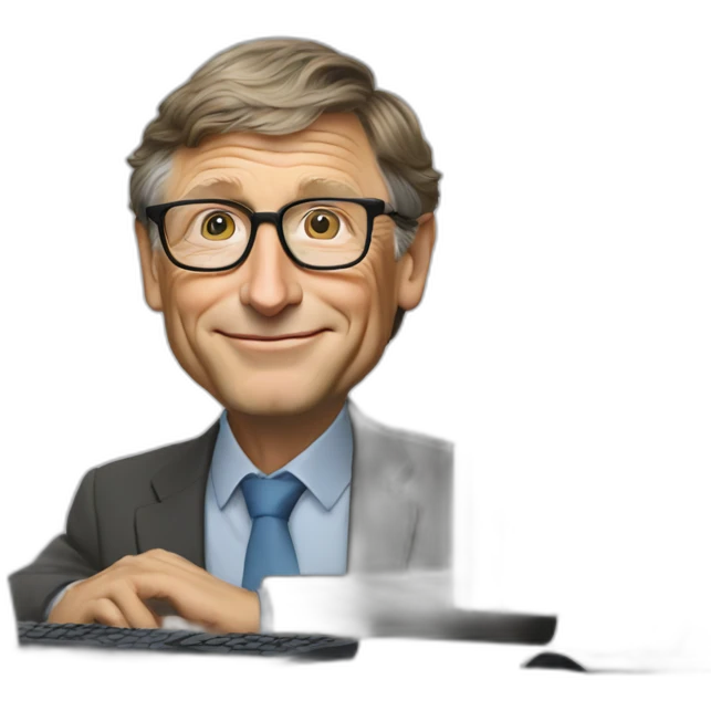 bill gates working on computer emoji