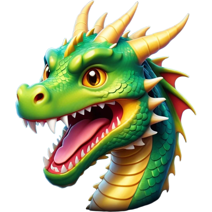 Cinematic Comical Dragon Portrait Emoji, Head tilted dramatically with an exaggeratedly amused expression, featuring a striking, glossy scaled body with bold, angular features and wide, expressive eyes filled with playful disbelief, Simplified yet hilariously expressive features, highly detailed, glowing with a slightly sassy, otherworldly glow, high shine, dramatic yet playful, stylized with an air of cheeky mythical mischief, soft glowing outline, capturing the essence of a spirited and over-the-top dragon that looks ready to breathe fire into internet fame instantly! emoji
