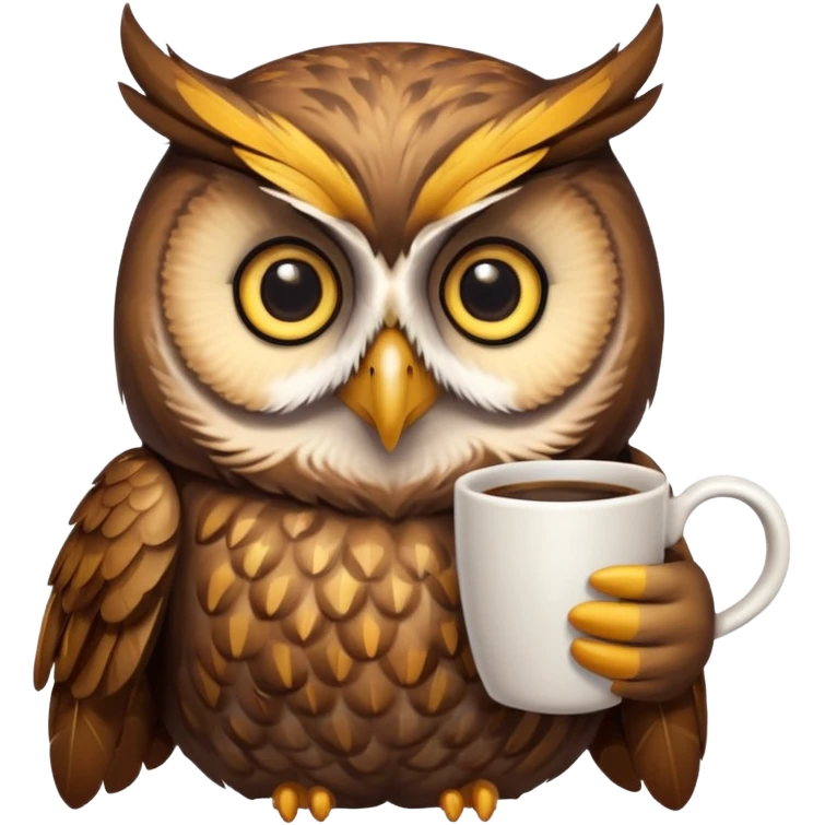 kahve içen baykuş  emoji