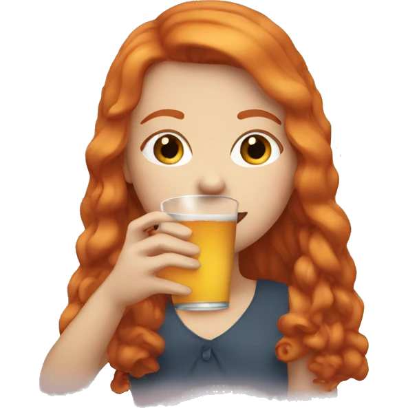 Ginger girl drinking  emoji