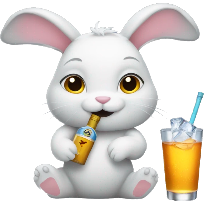 bunny holding vodka emoji