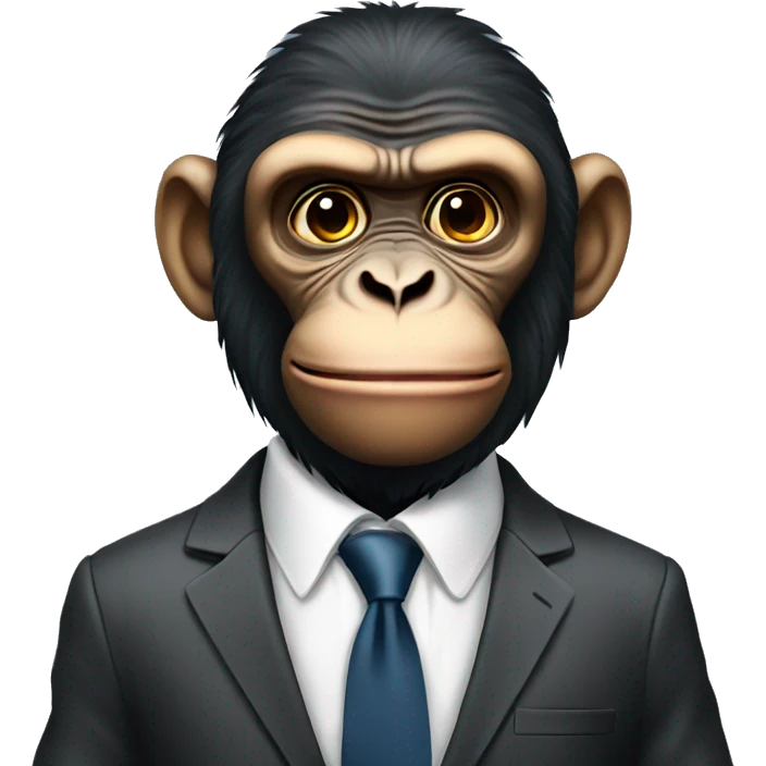ape wearing suit emoji