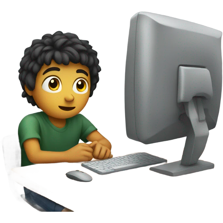 Boy at PC emoji