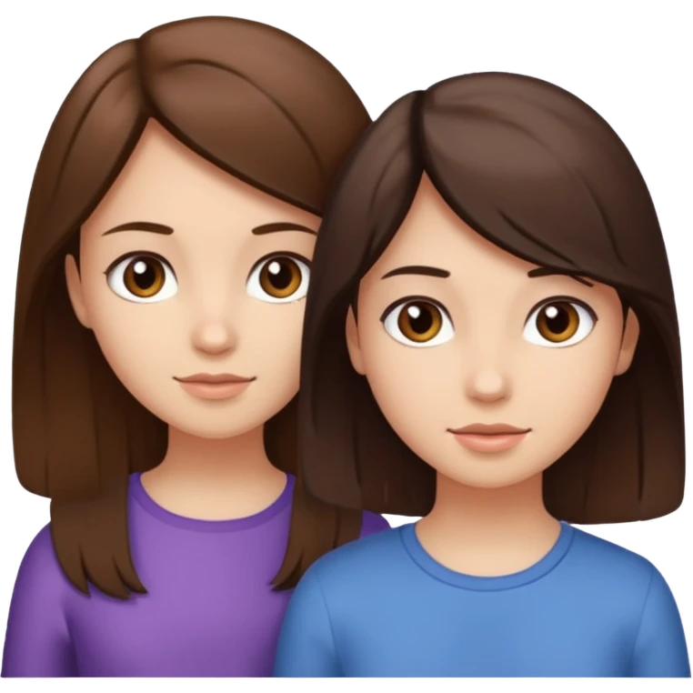 2 Besties g girls one dark brown hair one light brown hair emoji