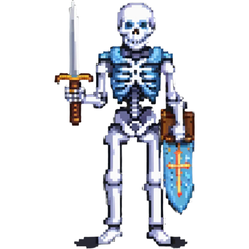 skeleton holding a sword emoji