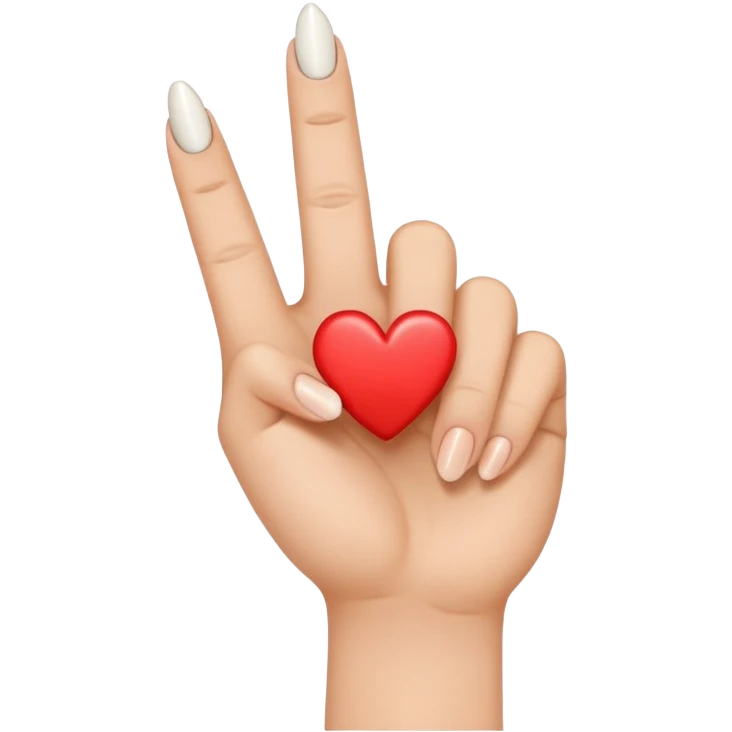 Middle finger with heart nail emoji