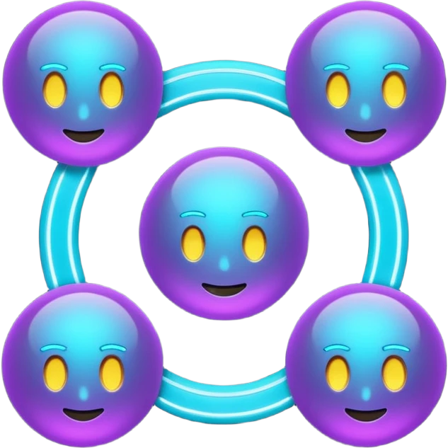 futuristic minimalistic emoji icon, letters "SANG" formed by three glowing digital lines representing Storm, Atom and NoizeGames, neon purple (#8B5CF6) and cyan (#00E0FF) on dark background, modern tech style, 1:1 aspect ratio
 emoji