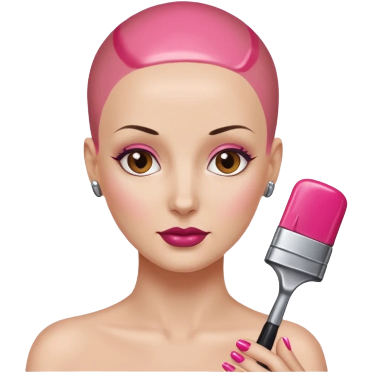 정말 예쁜 미인인데 대머리인 근데 머리 부분만 철로 되어있는
근데 네일도 하고 있는 emoji