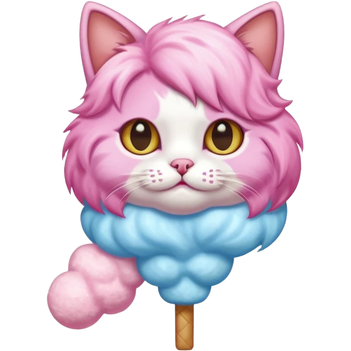 cat with coton candy emoji