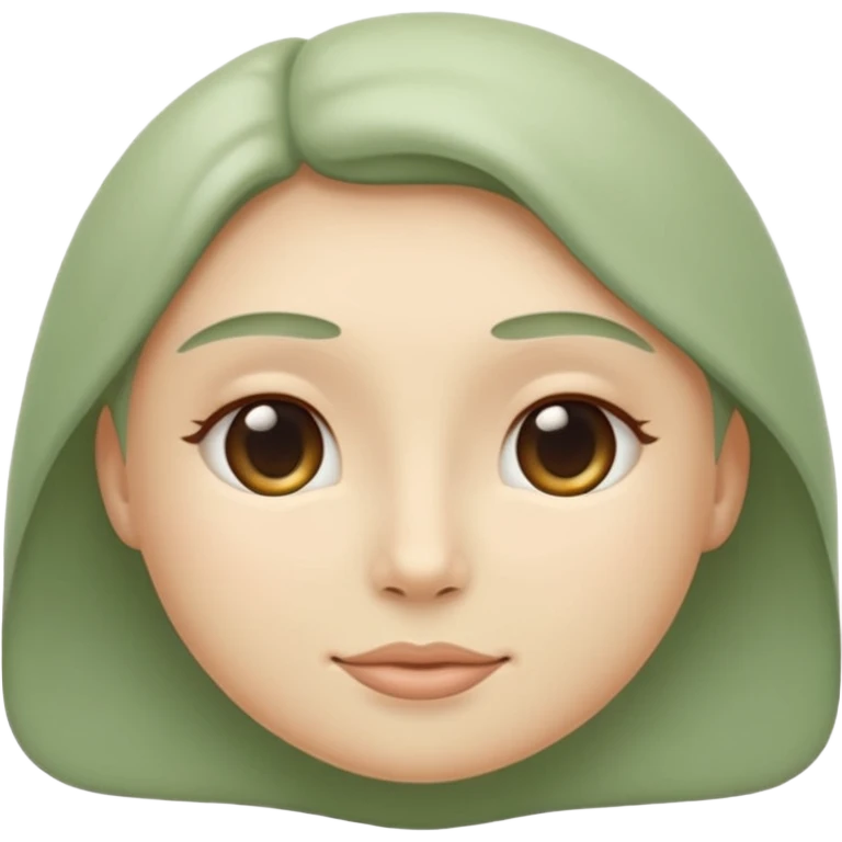Minimal wellness emoji representing tighter skin and firmness,
subtle lifting effect, smooth contours, calm and natural,
no beauty or cosmetic symbols, soft sage green color palette emoji