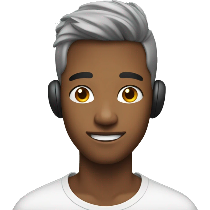 A 15 years old boy with earpods emoji