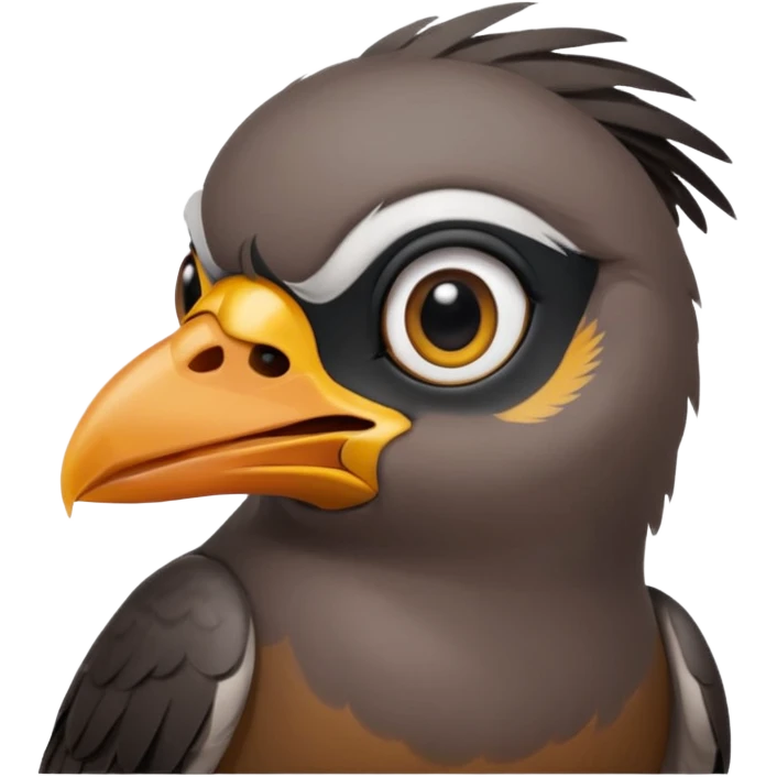 A sad common myna bird cute emoji emoji