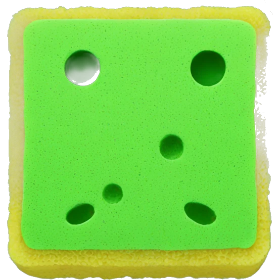 green flat square dish sponge emoji