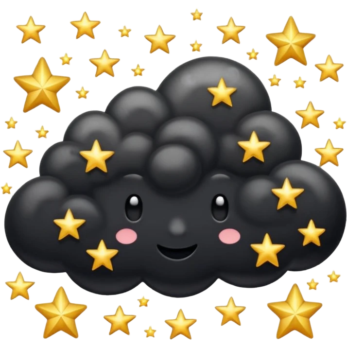 Black cloud with shiny stars emoji