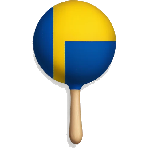 a meatball with the Sweden flag on it  emoji