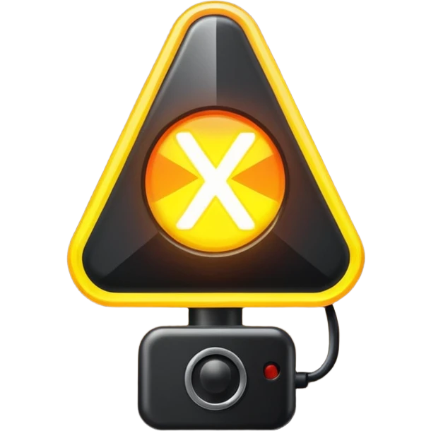 Strobe light with a black X over it. emoji