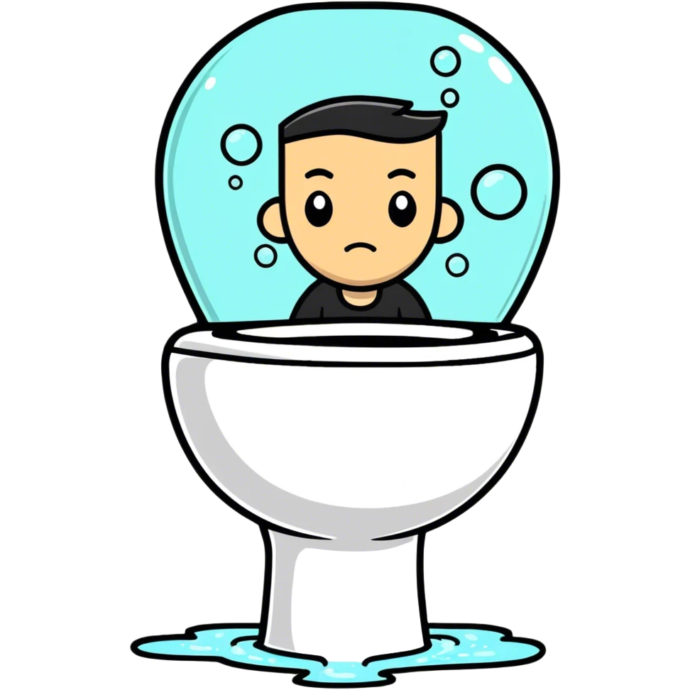 Toilet with man head in it emoji