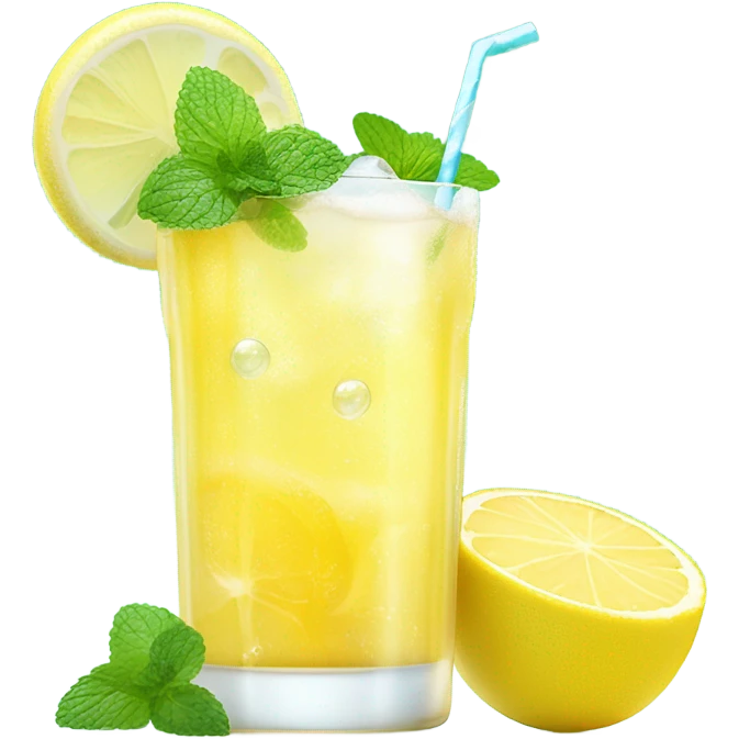 Summer drink with bubbles emoji