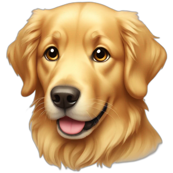 Golden retriever with cute eyes emoji