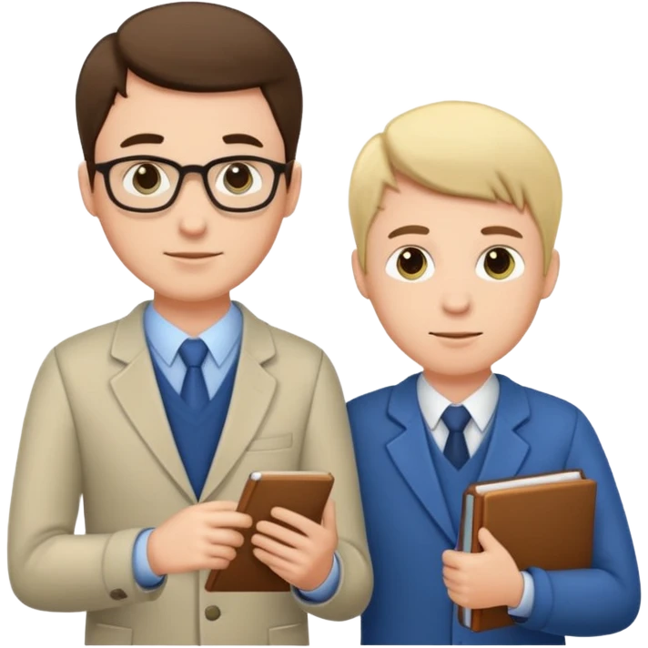 male teacher helping student emoji