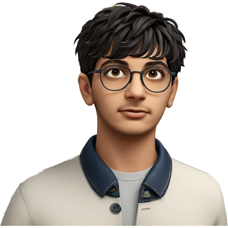 boy with glasses and flowers emoji