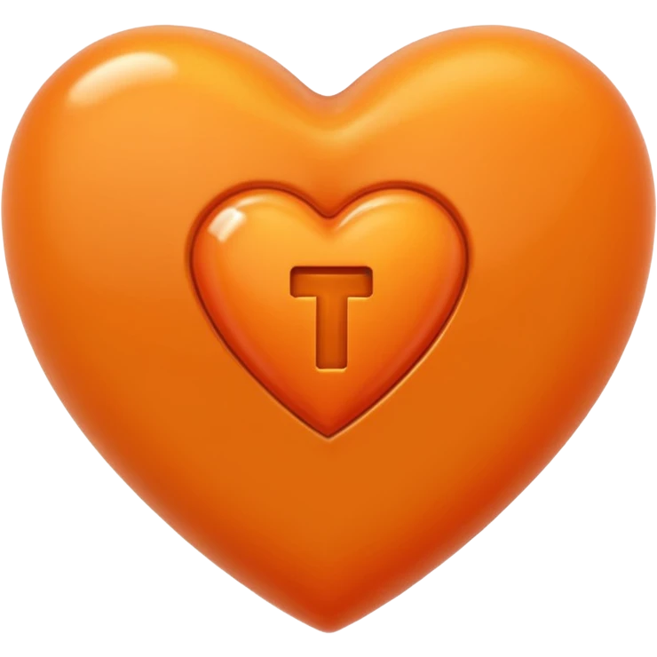 orange heart with the letter T in the centre emoji