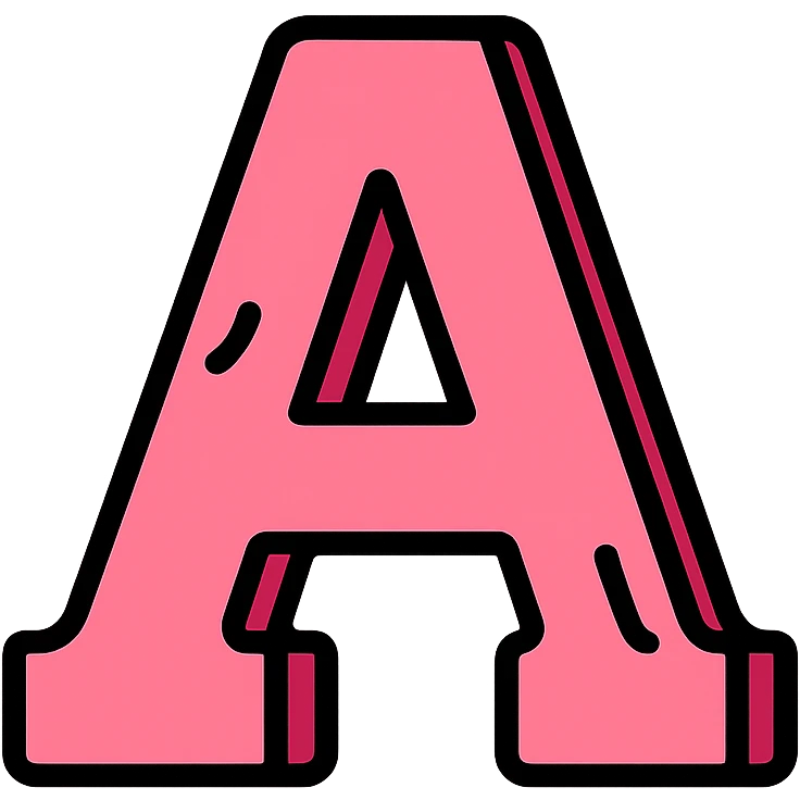 icon of a pink cardboard letter with embossed relief details, clean and simple design emoji