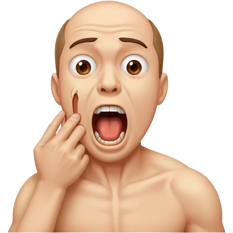 Guy choking himself screaming emoji