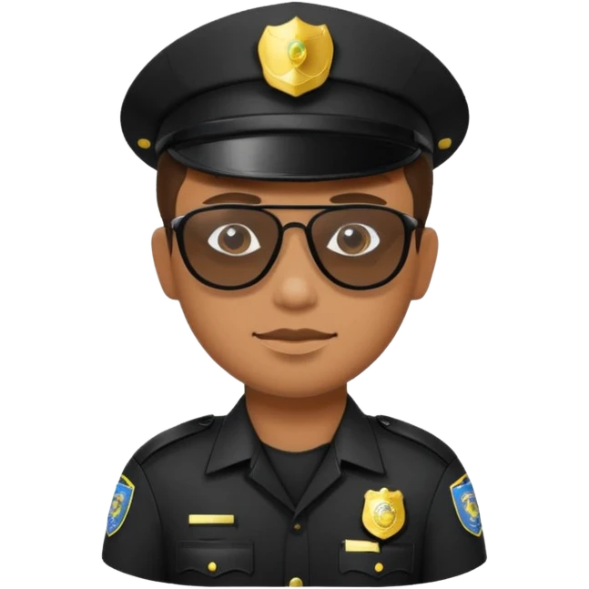 police wear black uniform and sunglasses emoji