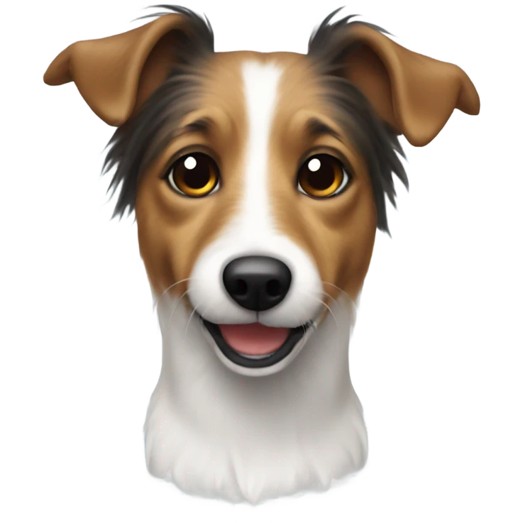 Cute long haired jack russel  emoji