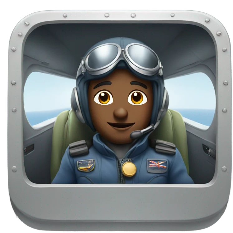 Pilot flying on top of plane emoji