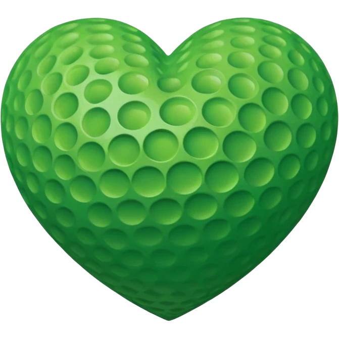 Green golf ball in heart shape emoji
