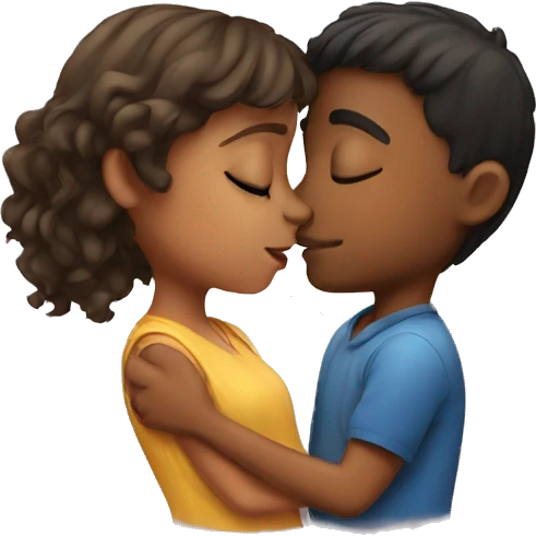 boy kissing girl emoji