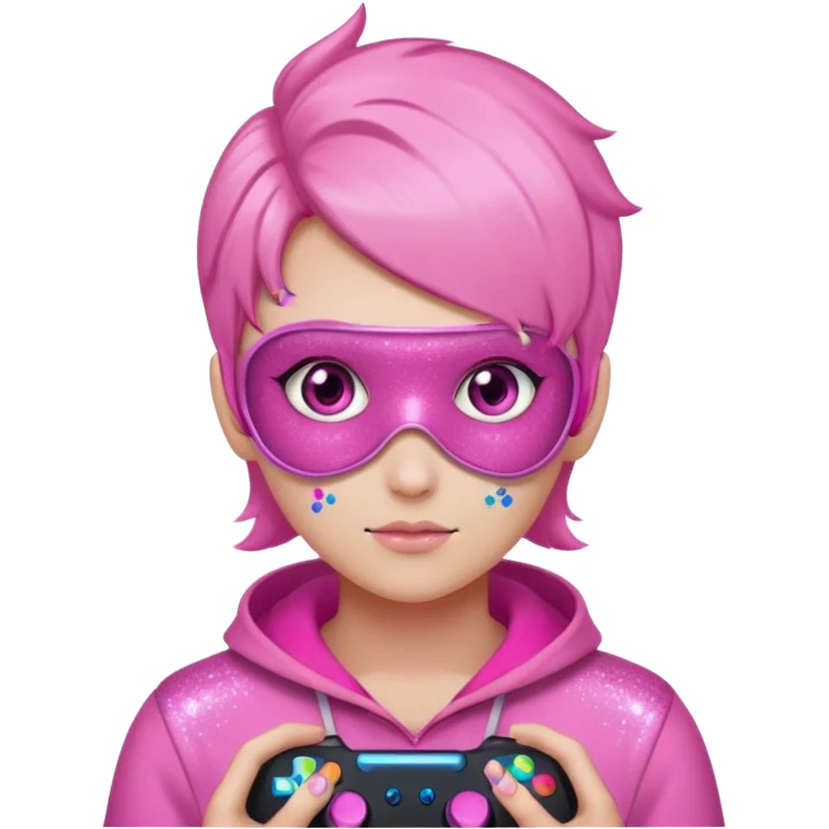 control gamer glitter pink emoji