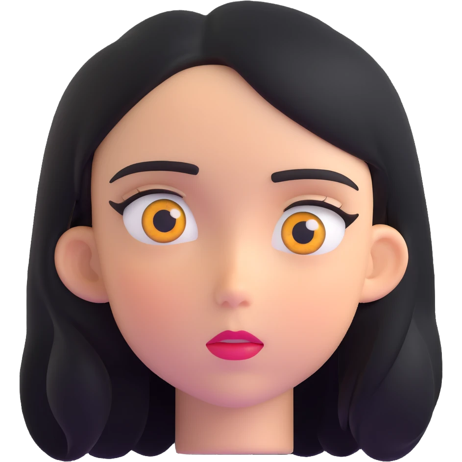 girl with eyes close together on face emoji