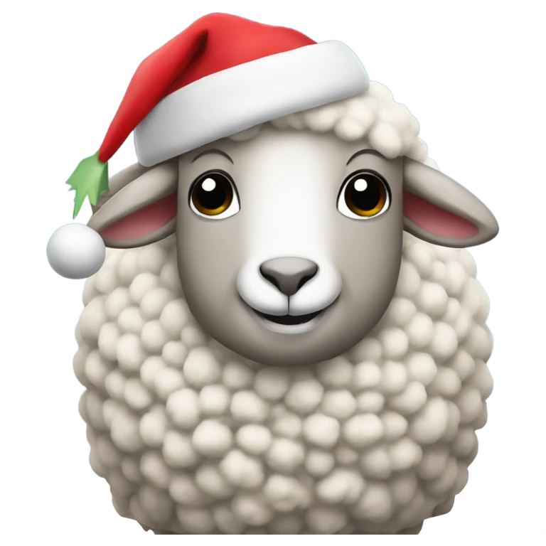 Sheep celebrates christmas emoji