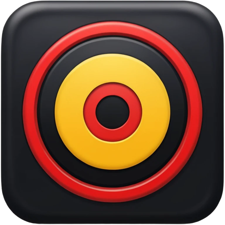 black and red rectangle with a medium-sized yellow circle in the middle emoji