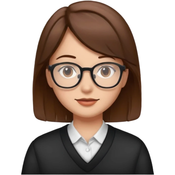 A person with brown hair and glasses emoji