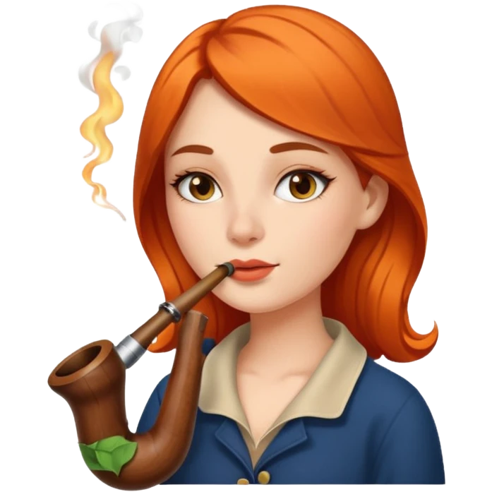 Hot girl smoking a pipe emoji