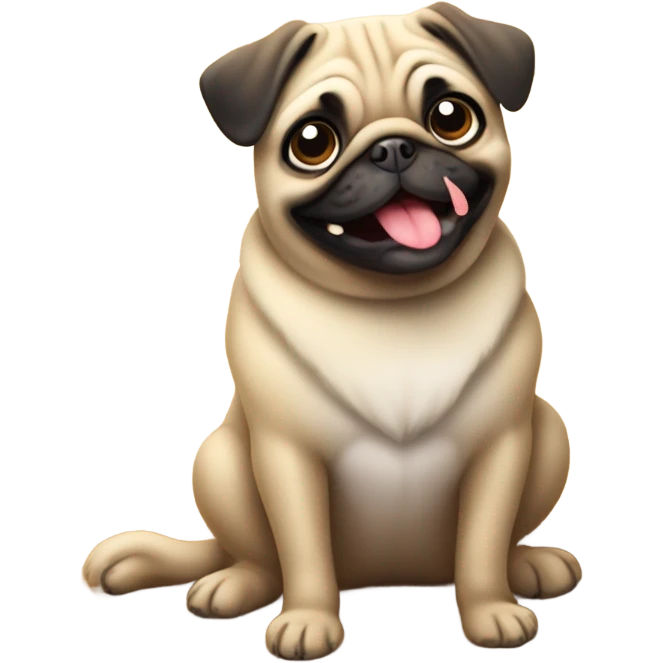 pug on the beach emoji
