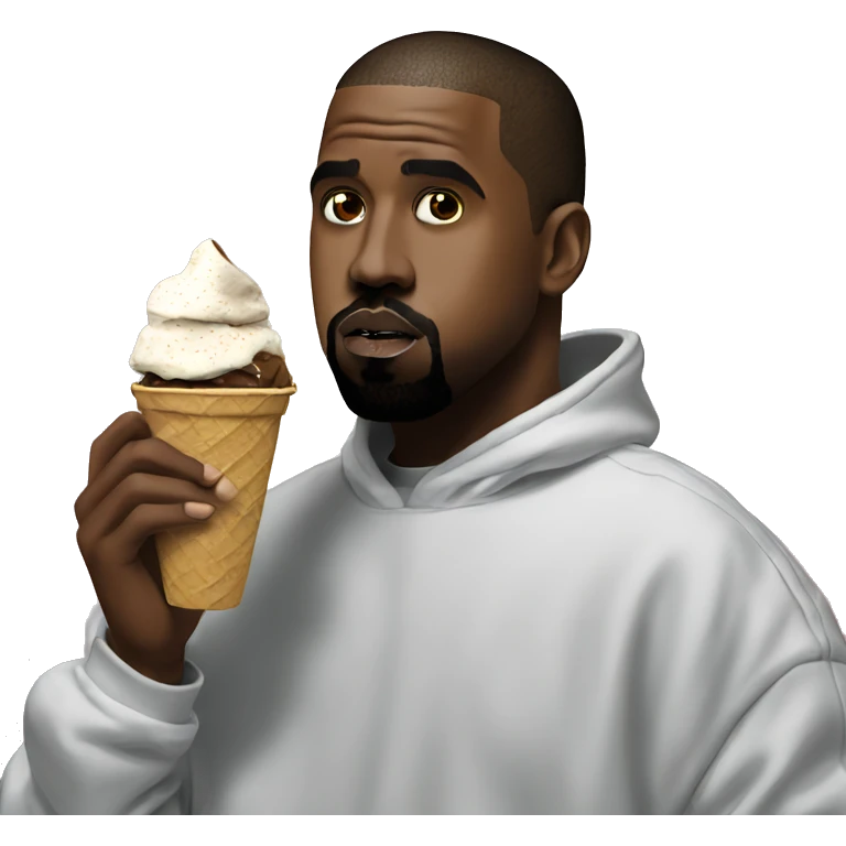 Kanye west eating icecream while in space emoji