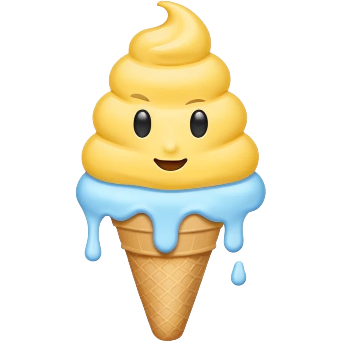 Ice cream emoji, pastel blue & yellow palette
Flat vector, minimal, cute emoji style emoji