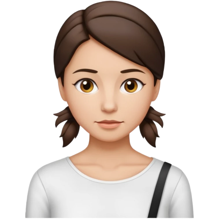 mom tie her brunette hair low and put on one side of shoulder  emoji