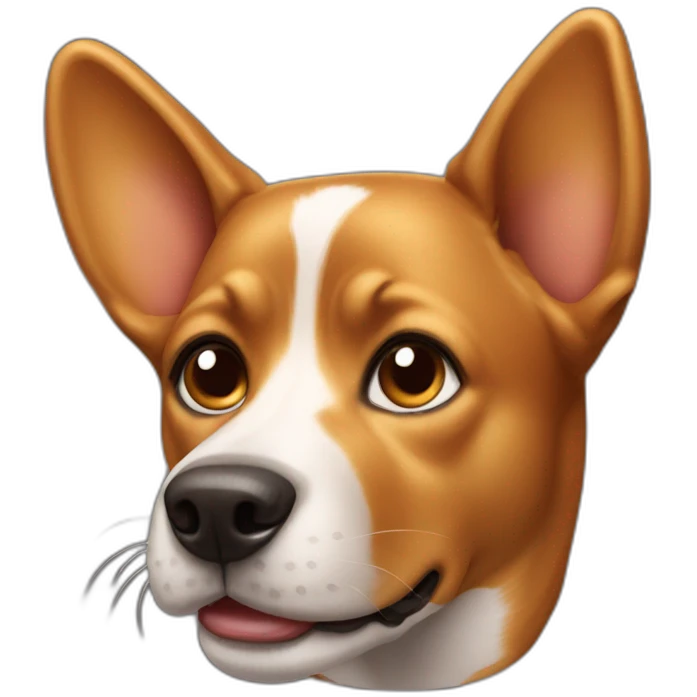 Caramel dog with ears semi lifted emoji