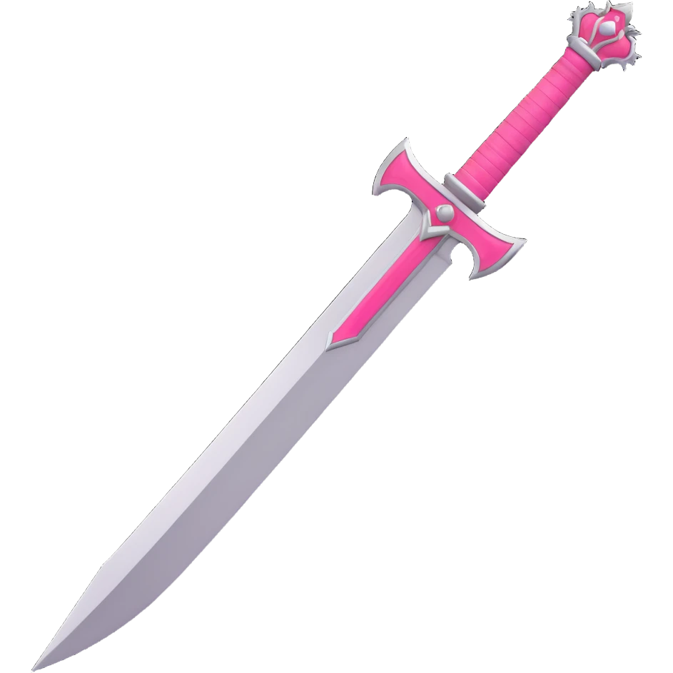 3D gothic dagger with pink accents, elegant and sharp emoji