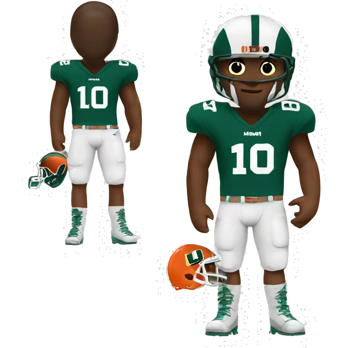 Number 10 Miami hurricanes football player emoji