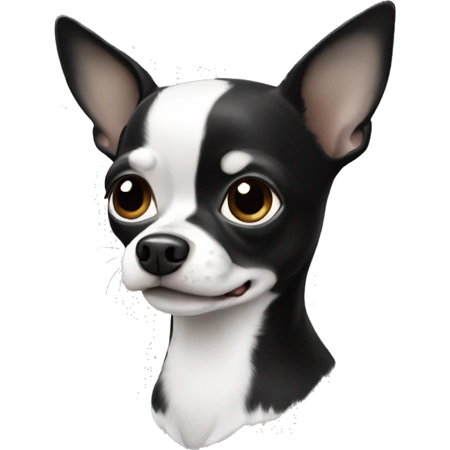 Black and white Chihuahua emoji